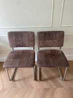 2 Design buisframe stoelen prachtig leer, Ophalen, Twee, Bruin, Design Zuiver Buisframe