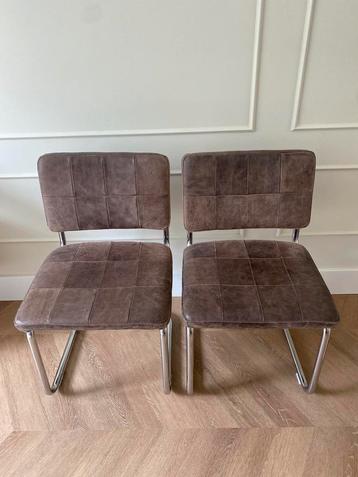 2 Design buisframe stoelen prachtig leer beschikbaar voor biedingen