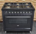 Luxe Fornuis Boretti 90cm antraciet rvs 300 oven 6 pits, Witgoed en Apparatuur, Fornuizen, 60 cm of meer, Ophalen of Verzenden