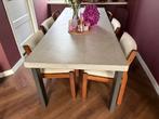 Mooie betonlook eettafel, Ophalen, Gebruikt, 200 cm of meer, 50 tot 100 cm