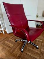 Artifort Fauteuil met Voetenbank - Rood Leer, Huis en Inrichting, Leer, Zo goed als nieuw, Eén, Rood
