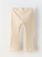 FLARE RIB-LEGGING MET ZAKKEN ecru 116 Zara, Broek, Gebruikt, Meisje, Ophalen of Verzenden