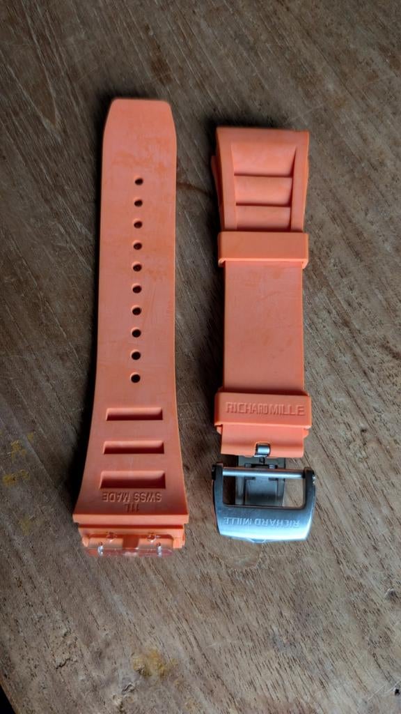 Richard Mille 11L Horlogeband Oranje, Ophalen of Verzenden, Nieuw, Oranje, Android
