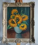 J Vermé  (XXe) - Zonnebloemen in vaas - 1950, Antiek en Kunst, Kunst | Schilderijen | Klassiek, Ophalen of Verzenden