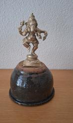Antieke geelkoperen Ganesha sculptuur op voet.🗽, Verzenden, Koper