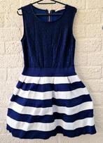 Blauw-wit gestreepte jurk kanten top Choklate Paris maat M, Kleding | Dames, Jurken, Ophalen of Verzenden, Maat 38/40 (M), Blauw