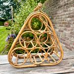 Wijnrek bamboe jaren 70 draagbaar wijnrek flessenrek rotan, Overige materialen, Gebruikt, 5 tot 15 flessen, Ophalen of Verzenden