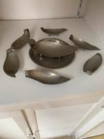 Antiek Tinnen Serveerschaal Set, Antiek en Kunst, Antiek | Tin, Ophalen of Verzenden