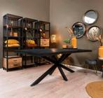 Zwarte eettafel, Huis en Inrichting, Ophalen, 50 tot 100 cm, Zo goed als nieuw, Vijf personen of meer
