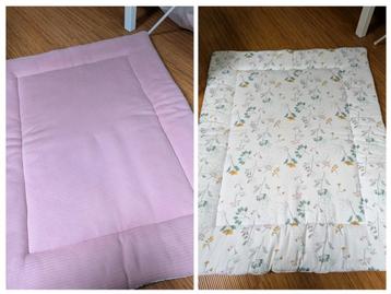 Prenatal boxkleed tweezijdig roze/bloemetjes 77*97cm beschikbaar voor biedingen