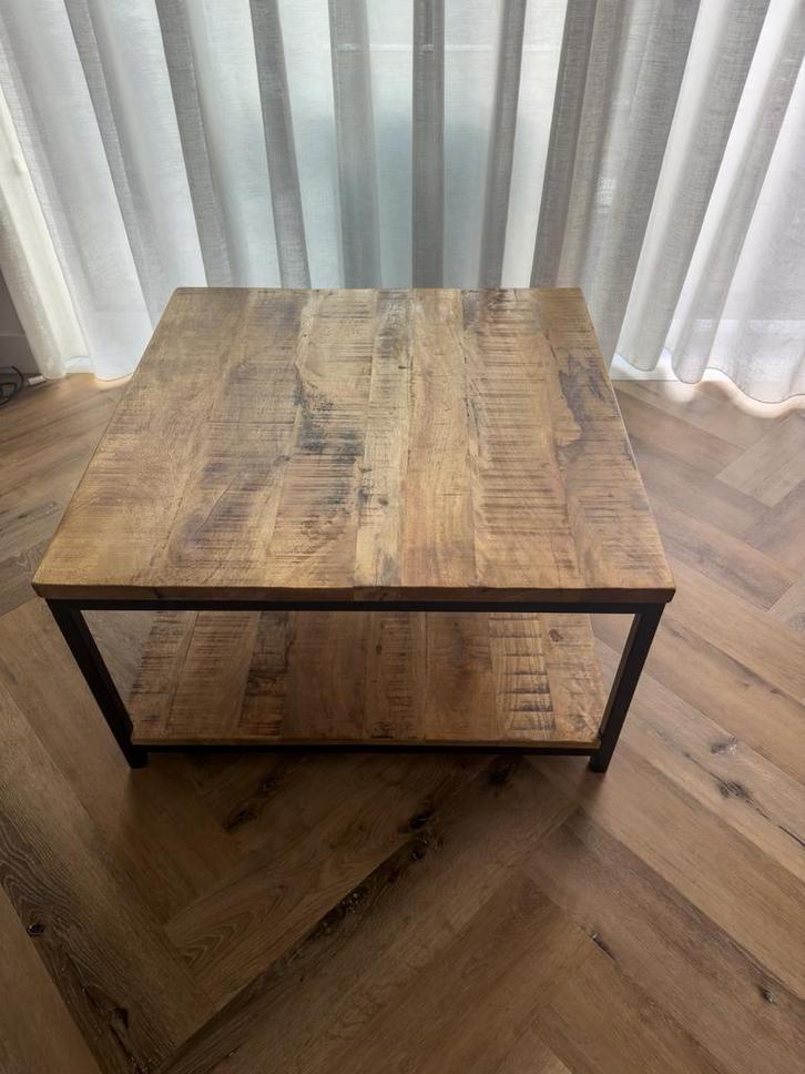 Industriële salontafel - 80x40 cm - hout & metaal, Huis en Inrichting, Woonaccessoires | Wanddecoraties, Ophalen of Verzenden