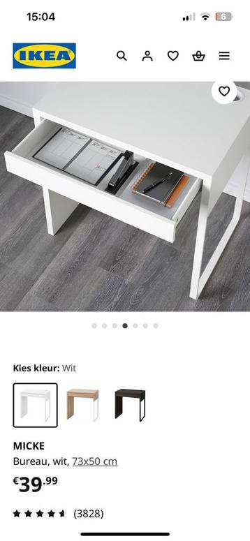 1 x bureau micke van ikea beschikbaar voor biedingen