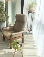 Swedish Designer Gote Mobler Abraham reclining leather chair, Gebruikt, Minder dan 75 cm, Leer, 100 tot 125 cm
