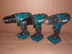 Makita 14.4V set 3x boormachine 2x accu, acculader en lamp, Verzenden, Gebruikt, 400 tot 600 watt, Boormachine