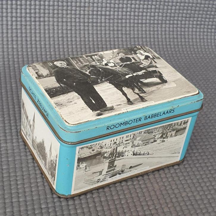 Vintage ca. 1950's blikje van de ‘Echte Zeeuwse roomboter', Verzamelen, Blikken, Gebruikt, Overige, Overige merken, Ophalen of Verzenden