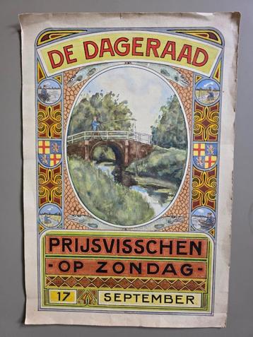 053) ORIGINEEL ONTWERP DE DAGERAAD PRIJSVISSCHEN OP ZONDAG beschikbaar voor biedingen