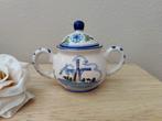 Unieke Delfts Blauwe vintage suikerpot, met de hand geverfd, Verzenden