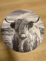 Muurcirkel Schotse hooglander HIP zwart wit, Ophalen, 50 tot 75 cm, 50 tot 75 cm, Print