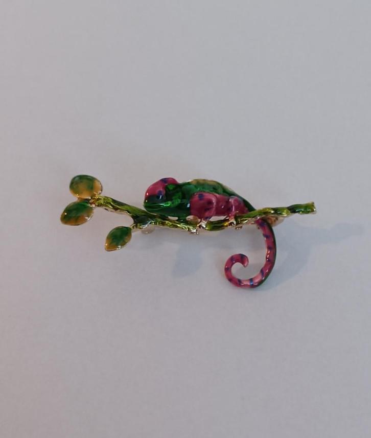 Kameleon broche, Sieraden, Tassen en Uiterlijk, Broches, Nieuw, Overige materialen, Overige kleuren, 4 tot 7 cm, Ophalen of Verzenden