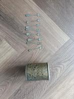 Coctailvorkjes 8 x verzilverd theebusje., Antiek en Kunst, Ophalen of Verzenden