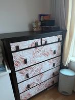 Mooie ladekast, Hemnes, IKEA, leren handvat, met bladmotief, Ophalen, Kast, 50 tot 70 cm, 105 cm of meer