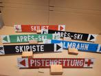 Apres ski wegwijzer bordjes (set van 6 stuks), Hobby en Vrije tijd, Ophalen of Verzenden, Nieuw