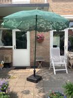 Groene parasol met voet ongebruikt nieuwwaarde €250, Ophalen, Verstelbaar, Nieuw, 1 tot 2 meter