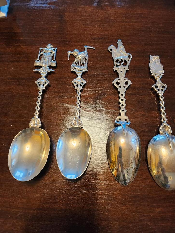 4 Friese geboortelepels - Antiek Zilver, Antiek en Kunst, Antiek | Bestek, Ophalen of Verzenden