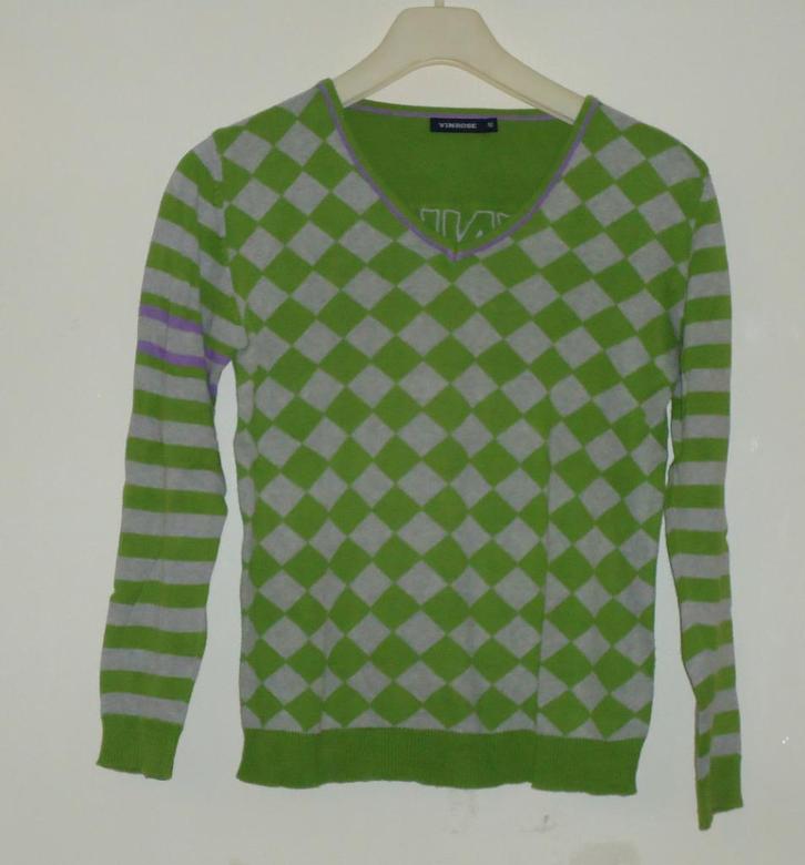 Mooie leuke Vinrose groene trui maat 152 (K77), Kinderen en Baby's, Kinderkleding | Maat 152, Zo goed als nieuw, Jongen, Trui of Vest