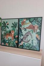 Petit Monkey Posters 50x70cm - Jungle Dieren (incl. Lijsten), Ophalen, 50 tot 75 cm, Zo goed als nieuw, Foto of Poster