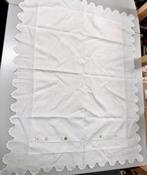 2x antiek witte linnen kussensloop geborduurd monogram 2X, Antiek en Kunst, Ophalen of Verzenden