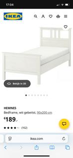 Hemnes 1 persoons bed. Incl matras en lattenbodem, Ophalen, Eenpersoons, Wit, Zo goed als nieuw