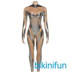 sexy catsuit zilver transparant gogo festival jumpsuit, Kleding | Dames, Ophalen of Verzenden, Body of Korset