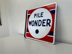 Pile Wonder emaille reclamebord, Reclamebord, Gebruikt, Ophalen of Verzenden