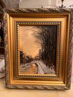 Prachtige olieverf winter schilderij, Antiek en Kunst, Kunst | Schilderijen | Klassiek, Ophalen