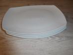 ZGAN vijf stuks wit porselein borden merk BAUSCHER, Huis en Inrichting, Keuken | Servies, Ophalen of Verzenden, Zo goed als nieuw