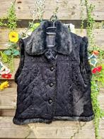 Stoere vintage gothic/y2k warme faux fur bodywarmer, Kleding | Dames, Bodywarmers, Ophalen of Verzenden, Zo goed als nieuw, Maat 42/44 (L)