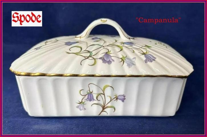 BOTERVLOOT/Opbergdoos "Campanula" Spode porselein, Huis en Inrichting, Keuken | Servies, Zo goed als nieuw, Overige typen, Overige stijlen