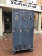 Vintage ijzeren lockerkast - industriële kledingkast, Huis en Inrichting, Kasten | Overige, Ophalen, Y, Y, Y