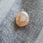 Roze agaat hanger, Overige voorstellingen, Ophalen of Verzenden, Zo goed als nieuw, Steen of Mineraal