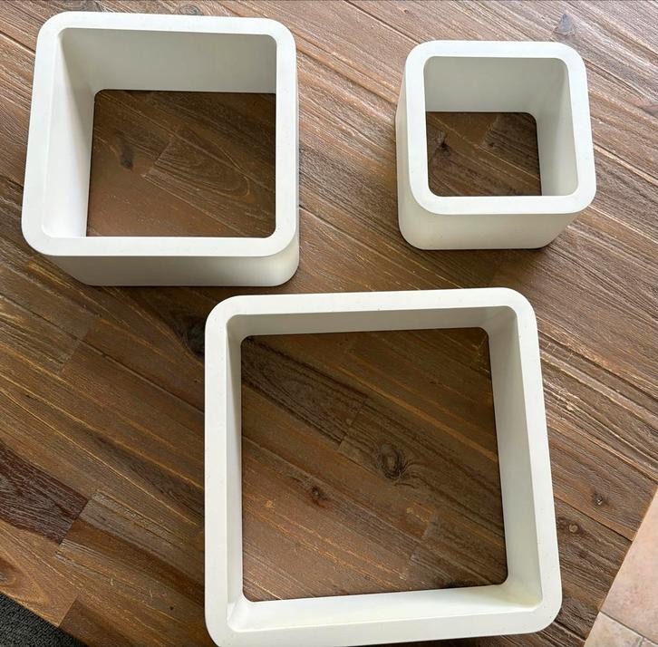 Wandvakken Set van 3 - Wit, Huis en Inrichting, Woonaccessoires | Wanddecoraties, Zo goed als nieuw, Ophalen of Verzenden