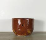 Franse aardewerk terracotta kaasmal bruin/oker geglazuurd, Ophalen of Verzenden, Gebruikt