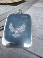 Echt zilver heup fles harly davidson, Antiek en Kunst, Ophalen, Zilver