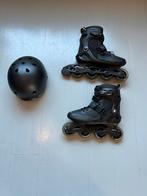 Zwarte Oxelo Skeelers Maat 40 + Helm, Zo goed als nieuw, Inline skates 4 wielen, Dames, Ophalen