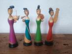 4 x Japanse geisha van hout, Ophalen of Verzenden, Gebruikt, Overige typen