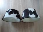 2 lampenkappen koeienhuid 40 cm. doorsnee, Minder dan 25 cm, Crème, Rond, Zo goed als nieuw