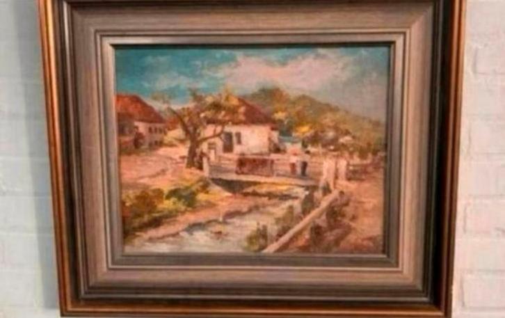 Schilderij Olieverf op hout schilder Dimitri Botez ?, Antiek en Kunst, Kunst | Schilderijen | Klassiek, Ophalen of Verzenden