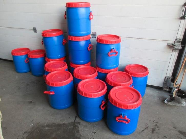 opbergton, voorraadvat, bewaarton, ton met draaideksel, Huis en Inrichting, Emmers, Zo goed als nieuw, Kunststof, Met deksel, Met handgreep