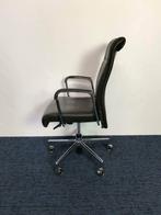 12 x Bureaustoel Kusch & Co, zwart leer, chroom voetkruis, Ophalen, Gebruikt, Zwart, Bureaustoel