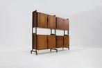 Vintage Italiaanse Mid-century wandkast boeken teak 1960s, Huis en Inrichting, Kasten | Dressoirs, Ophalen, Vintage, design, Italiaans